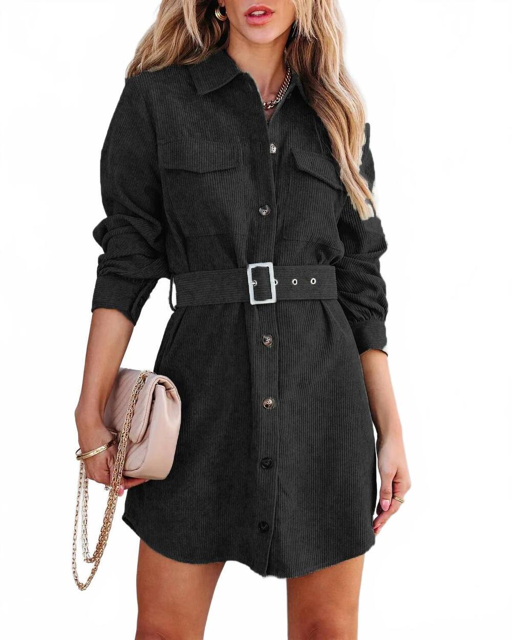 NEW SUHKASANA madeline cord mini dress in black
